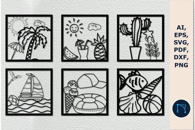 laser cut summer wall decor SVG bundle SVG MD JOYNAL ABDIN 