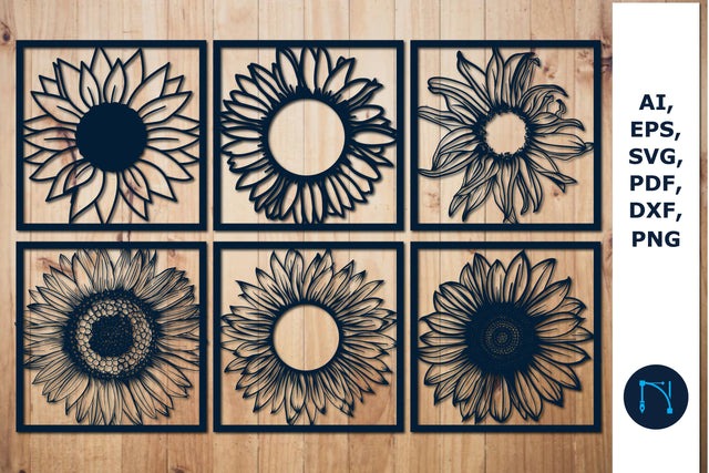 laser cut sunflower bundle SVG for wall decor SVG MD JOYNAL ABDIN 