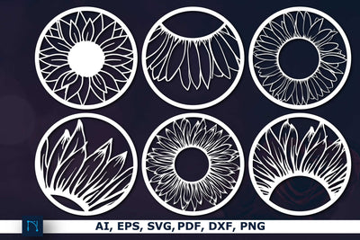 laser cut Sunflower Decor SVG bundle SVG MD JOYNAL ABDIN 