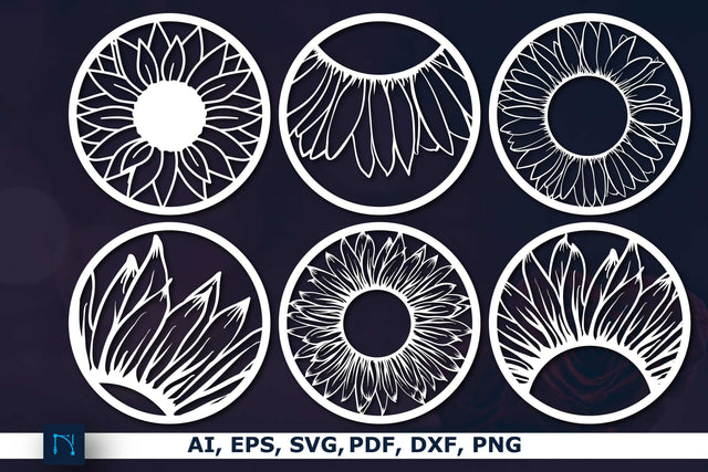 laser cut Sunflower Decor SVG bundle SVG MD JOYNAL ABDIN 