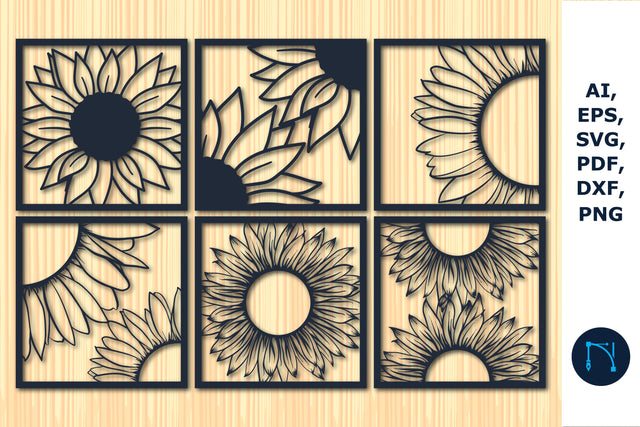laser cut sunflowers decor SVG bundle SVG MD JOYNAL ABDIN 