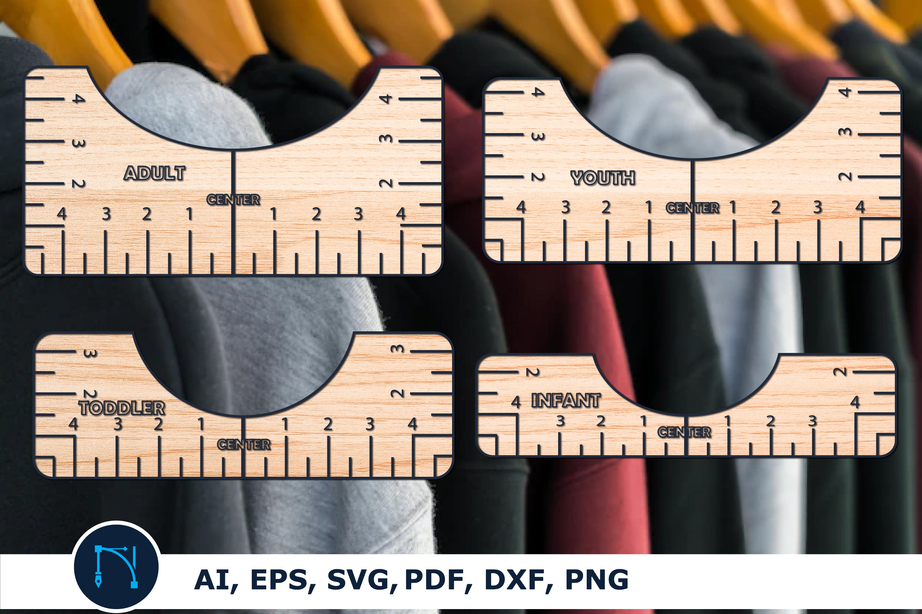 Tshirt Ruler SVG, T-shirt Alignment Tool - So Fontsy