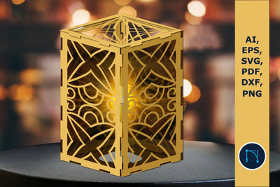 Laser-cut template for candle holder SVG SVG MD JOYNAL ABDIN 