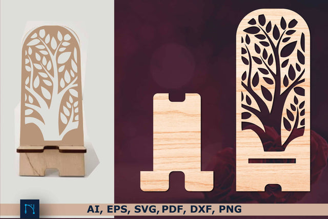 laser cut Tree Cell Phone Stand SVG SVG MD JOYNAL ABDIN 