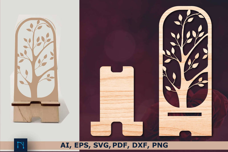 laser cut Tree Cell Phone Stand SVG SVG MD JOYNAL ABDIN 