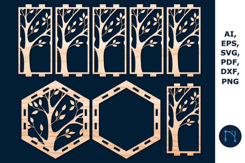 laser cut Tree of Life lantern Bundle - So Fontsy