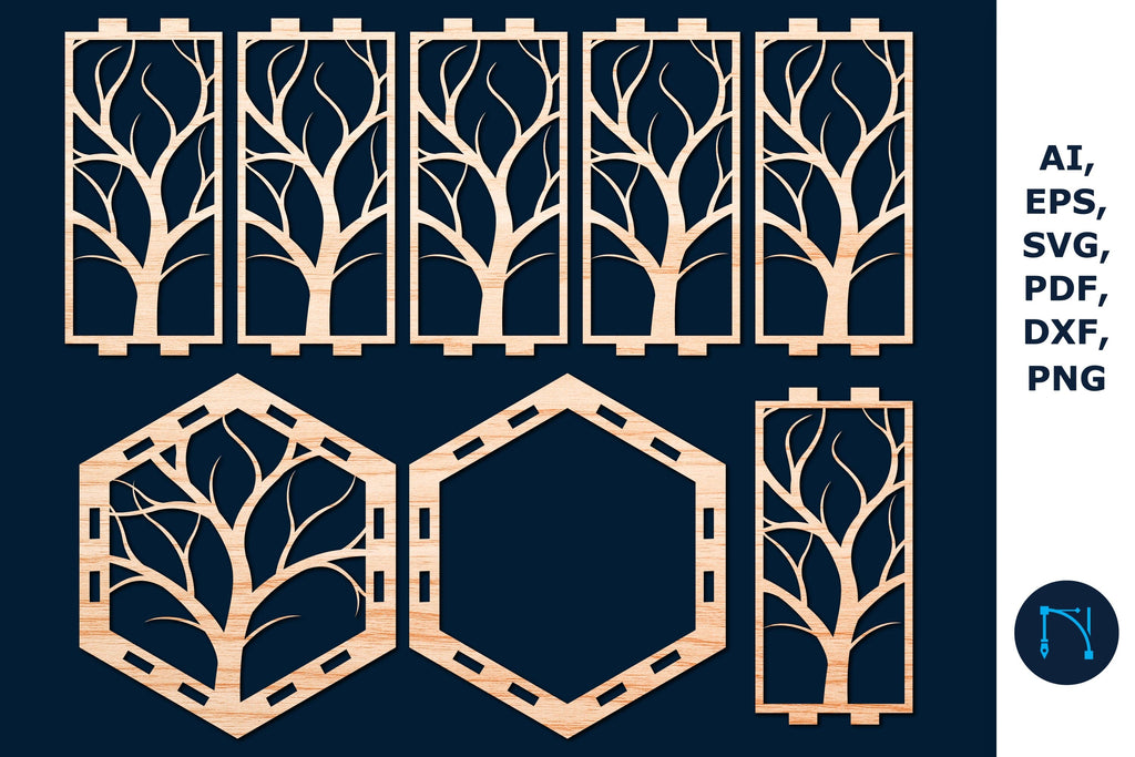 laser cut Tree of Life lantern Bundle SVG - So Fontsy