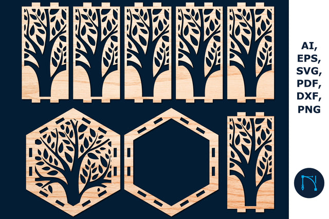 laser cut Tree of Life lantern Bundle SVG SVG MD JOYNAL ABDIN 