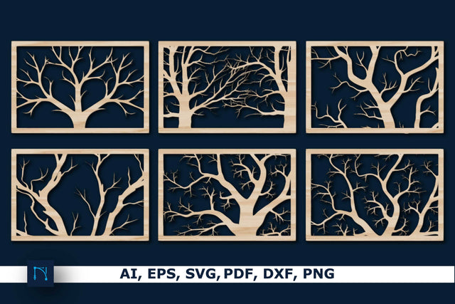 Laser Cut Tree Wall Decor SVG Bundle SVG MD JOYNAL ABDIN 