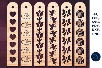 Laser cut Valentine Bookmark SVG Bundle SVG MD JOYNAL ABDIN 