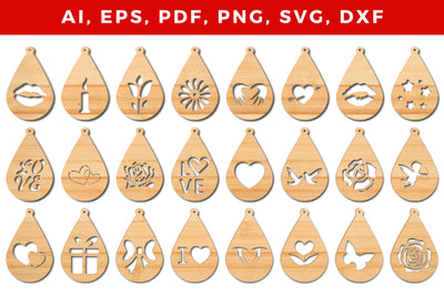 laser cut valentine earring bundle SVG SVG MD JOYNAL ABDIN 