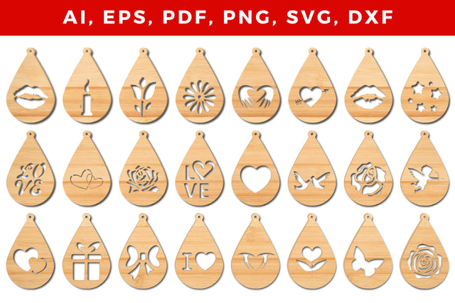 laser cut valentine earring bundle SVG SVG MD JOYNAL ABDIN 