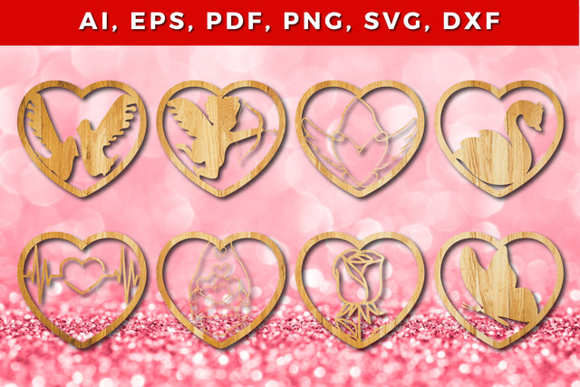 laser cut valentine heart decor bundle SVG MD JOYNAL ABDIN 