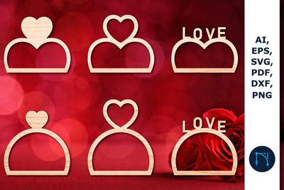 LASER CUT valentine Napkin Ring Bundle SVG SVG MD JOYNAL ABDIN 