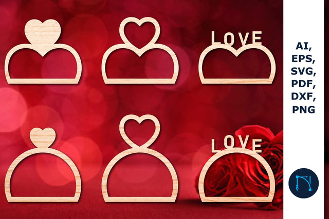 LASER CUT valentine Napkin Ring Bundle SVG SVG MD JOYNAL ABDIN 
