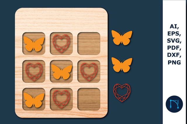 Laser cut Valentine Tic Tac Toe Game SVG SVG MD JOYNAL ABDIN 