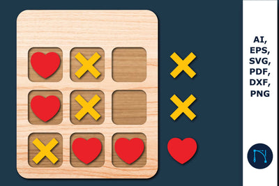 Laser cut Valentine Tic Tac Toe Game SVG SVG MD JOYNAL ABDIN 