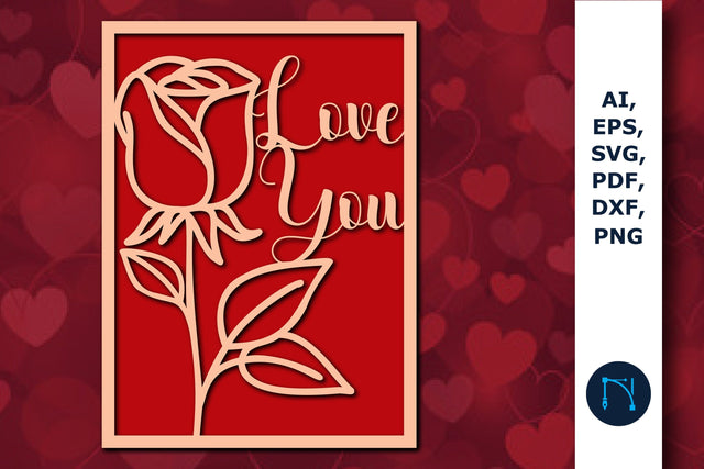 laser cut Valentine's Gift Card SVG file SVG MD JOYNAL ABDIN 