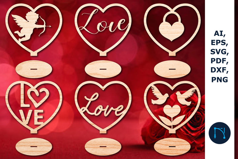 laser cut Valentines Table Decor SVG Bundle SVG SVG MD JOYNAL ABDIN 