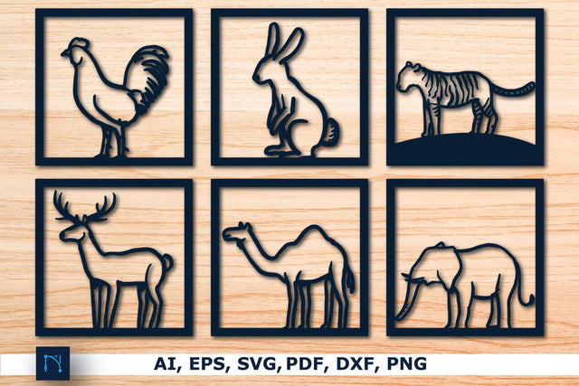 Laser-cut Vintage Animal Decor SVG bundle SVG MD JOYNAL ABDIN 