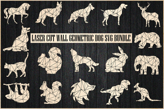Laser Cut Wall Geometric Dog PNG Bundle Sublimation Creativeart88 
