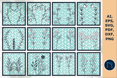 laser cut Wildflower panel SVG bundle SVG MD JOYNAL ABDIN 