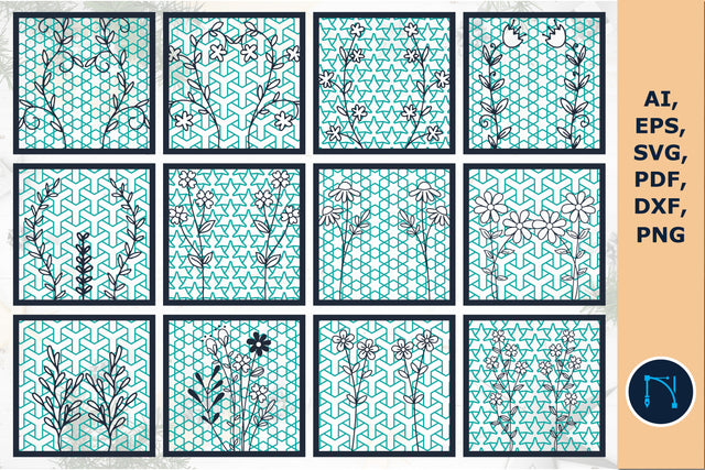 laser cut Wildflower panel SVG bundle SVG MD JOYNAL ABDIN 