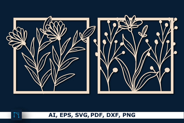 Laser cut wildflower Wall Decor Bundle SVG MD JOYNAL ABDIN 