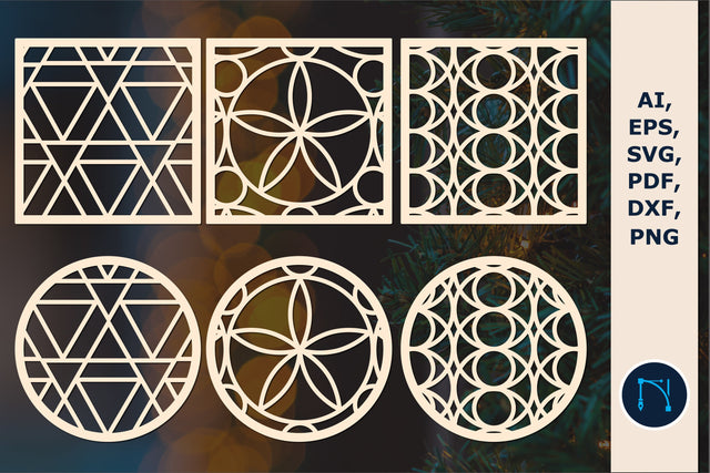 laser cut Wood Coasters Design SVG bundle SVG MD JOYNAL ABDIN 