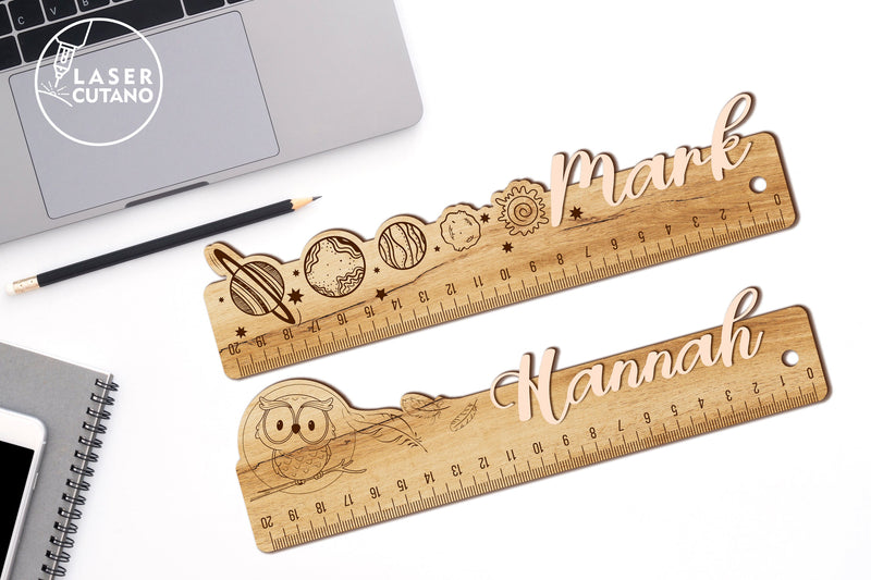 Laser Cut Wooden RULER School Laser Cut Education Tools - So Fontsy