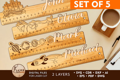 Laser Cut Wooden RULER School Laser Cut Education Tools SVG LaserCutano 