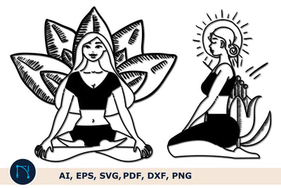 laser cut Yoga Meditation SVG bundle SVG MD JOYNAL ABDIN 