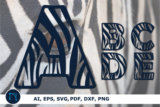 laser cut ZEBRA alphabet A-Z bundle SVG SVG MD JOYNAL ABDIN 