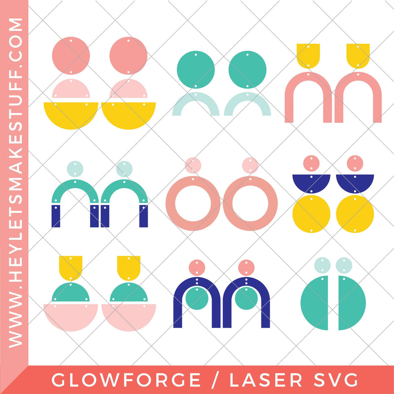 Laser Geometric Earrings SVG Hey Let's Make Stuff 