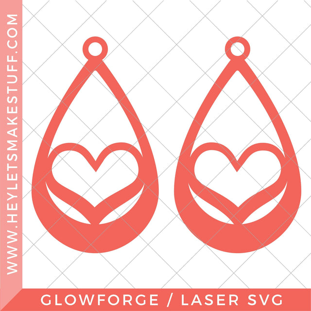Laser Heart Earrings SVG Hey Let's Make Stuff 