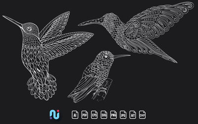 Laser or Paper Cut Bird Decor SVG Bundle SVG naemmiah021 