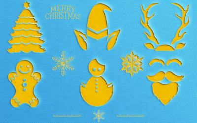 Laser or Paper Cut Christmas Crafts SVG Bundle SVG naemmiah021 
