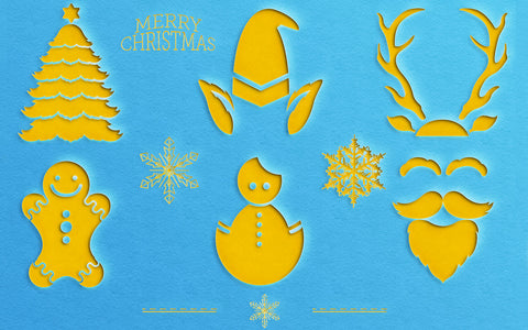 Laser or Paper Cut Christmas Crafts SVG Bundle SVG naemmiah021 
