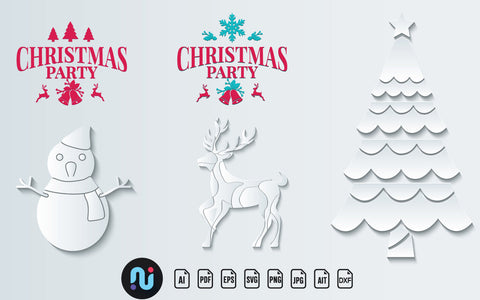 Laser or Paper Cut Christmas Ornaments Craft SVG Bundle SVG naemmiah021 