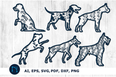 laser or paper cut Dog decor SVG bundle SVG MD JOYNAL ABDIN 