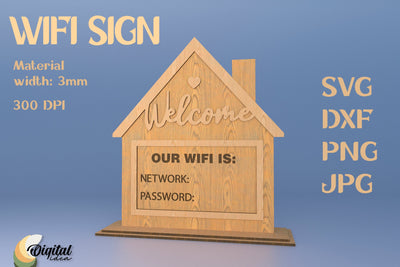 Laser Sign. Wifi Sign for Home. Wifi SVG SVG Evgenyia Guschina 