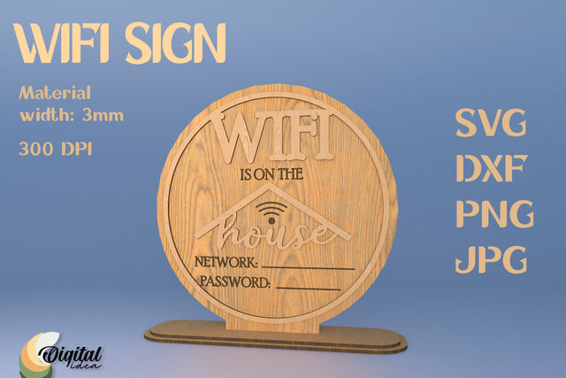 Laser Sign. Wifi Sign for Home. Wifi SVG SVG Evgenyia Guschina 