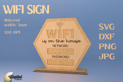 Laser Sign. Wifi Sign for Home. Wifi SVG SVG Evgenyia Guschina 