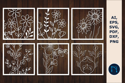 laser Wildflower wall decor SVG bundle SVG MD JOYNAL ABDIN 
