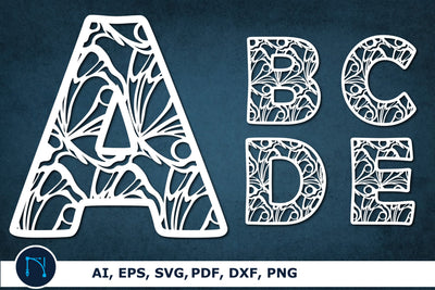 laser/paper cut alphabet A-Z SVG bundle SVG SVG MD JOYNAL ABDIN 