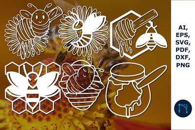 laser/paper cut Bee Bundle SVG cut file SVG MD JOYNAL ABDIN 