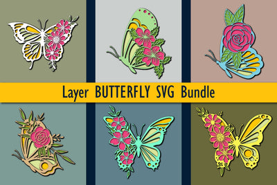 Laser/Paper-cut Butterfly SVG Bundle SVG MD JOYNAL ABDIN 