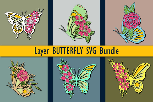 Laser/Paper-cut Butterfly SVG Bundle SVG MD JOYNAL ABDIN 