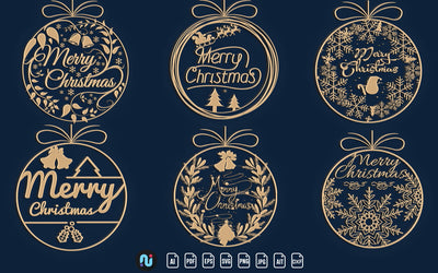 Laser/Paper Cut Christmas Wreath Decor Svg Bundle SVG naemmiah021 