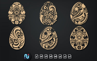 Laser/Paper Cut Easter Egg SVG Bundle SVG naemmiah021 